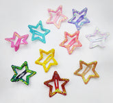 Impression store Glitter Star Hair Clips - Cute Non-Slip Metal Snap Barrettes for Baby, Toddler, Girls, Kids & Women - Stylish Hair Accessories